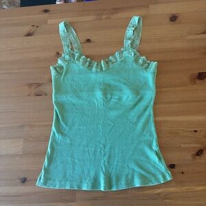 Lace Tank Top Spaghetti Strap With Built In Bra Size L